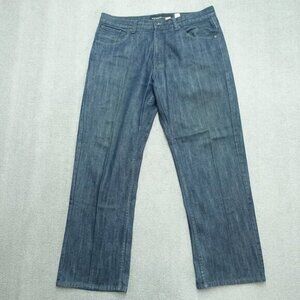 Rocawear Jeans‎ Mens Size W 38 Blue Pleated Front Straight Leg Regular Fit